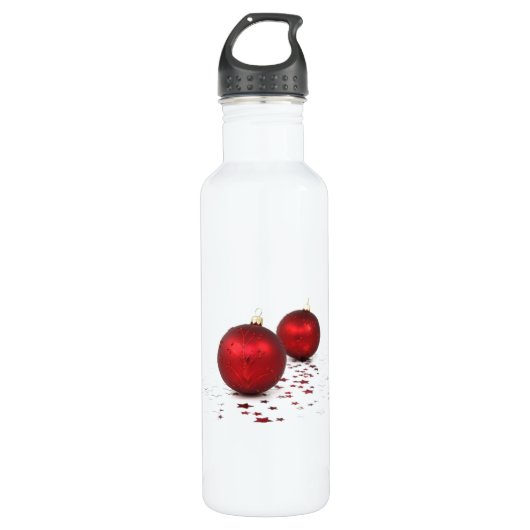 Weihnachtsbaubles Edelstahlflasche (Vorderseite)