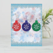 Weihnachtsbaubles Feiertagskarte (Stehend Vorderseite)