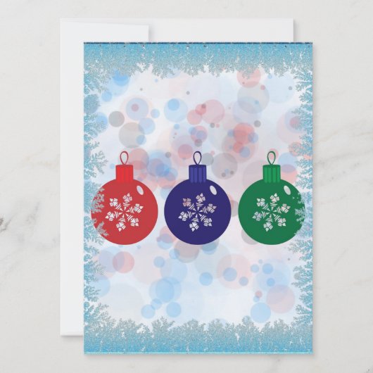 Weihnachtsbaubles Feiertagskarte (Vorderseite)