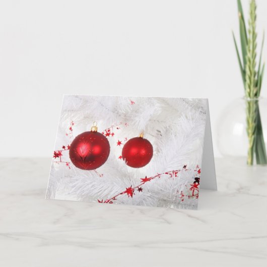 Weihnachtsbaubles Feiertagskarte (Vorderseite)