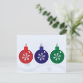 Weihnachtsbaubles Feiertagspostkarte (Stehend Vorderseite)