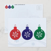 Weihnachtsbaubles Feiertagspostkarte (Vorne/Hinten)