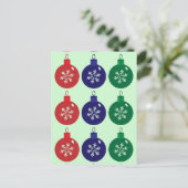 Weihnachtsbaubles Feiertagspostkarte (Stehend Vorderseite)