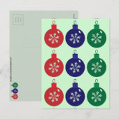 Weihnachtsbaubles Feiertagspostkarte (Vorne/Hinten)