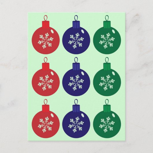 Weihnachtsbaubles Feiertagspostkarte (Vorderseite)