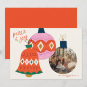 Weihnachtsbaubles Fotokarte Einladung (Vorne/Hinten)