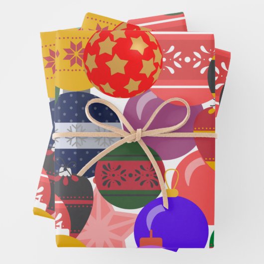 Weihnachtsbaubles geschenkpapier set (Beispiel)