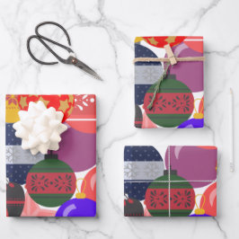 Weihnachtsbaubles  geschenkpapier set
