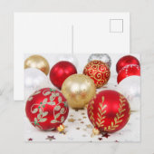 Weihnachtsbaubles Postkarte (Vorne/Hinten)