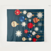 Weihnachtsbaubles Schneeflocken-Dekoration im Hint Wandteppich (Vorderseite (Horizontal))