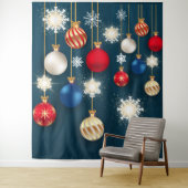 Weihnachtsbaubles Schneeflocken-Dekoration im Hint Wandteppich (Beispiel)