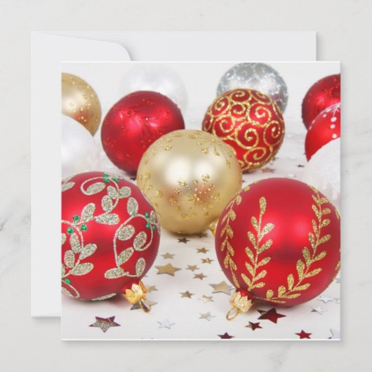 Weihnachtsbaubles Weihnachtskarte (Vorderseite)