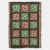 Weihnachtsbauer Lace Patchwork Red Green Brown Decke (Vorderseite Vertikal)