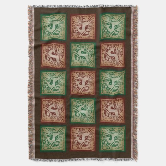 Weihnachtsbauer Lace Patchwork Red Green Brown Decke (Vorderseite Vertikal)