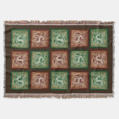 Weihnachtsbauer Lace Patchwork Red Green Brown Decke (Vorderseite)