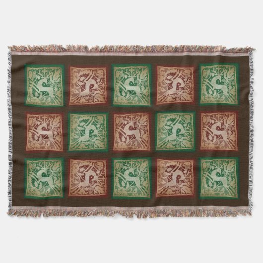 Weihnachtsbauer Lace Patchwork Red Green Brown Decke (Vorderseite)