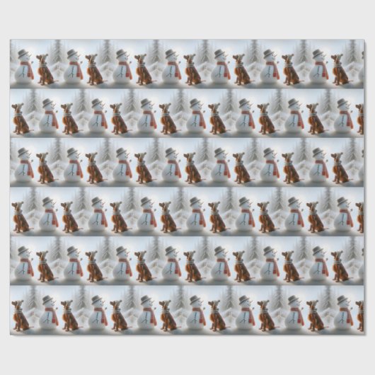 Weihnachtsbauer mit Snowman Geschenkpapier (Flach)