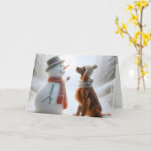 Weihnachtsbauer mit Snowman Karte (Gelbe Blume)