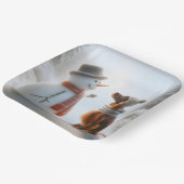 Weihnachtsbauer mit Snowman Pappteller (Gewinkelt)