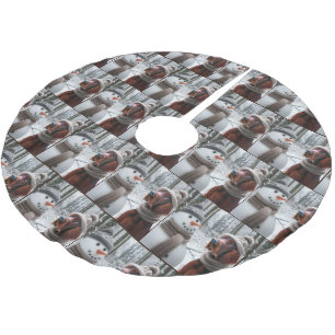 Weihnachtsbauer mit Snowman Polyester Weihnachtsbaumdecke