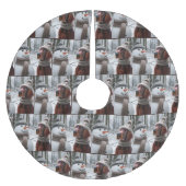 Weihnachtsbauer mit Snowman Polyester Weihnachtsbaumdecke (Vorderseite)