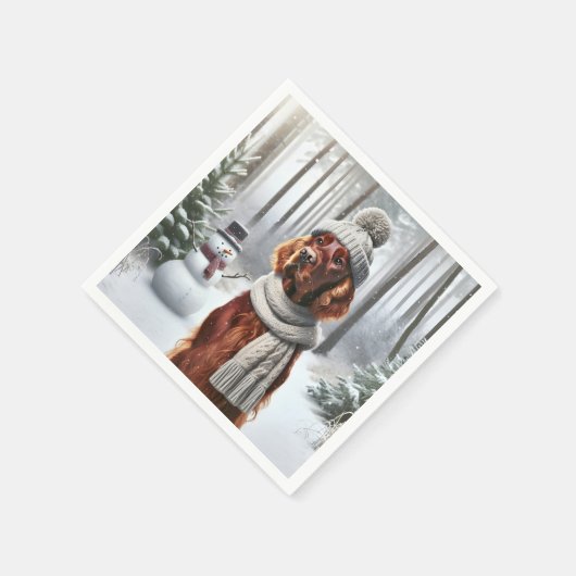 Weihnachtsbauer mit Snowman Serviette (Ecke)