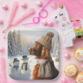 Weihnachtsbauer mit Snowmen Pappteller (Party)