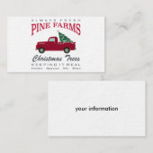 WEIHNACHTSbauernhaus-ROT-LKW Visitenkarte (Vorne/Hinten)