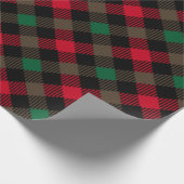 Weihnachtsbauernhaus Tartan Kariert Geschenkpapier (Ecke)