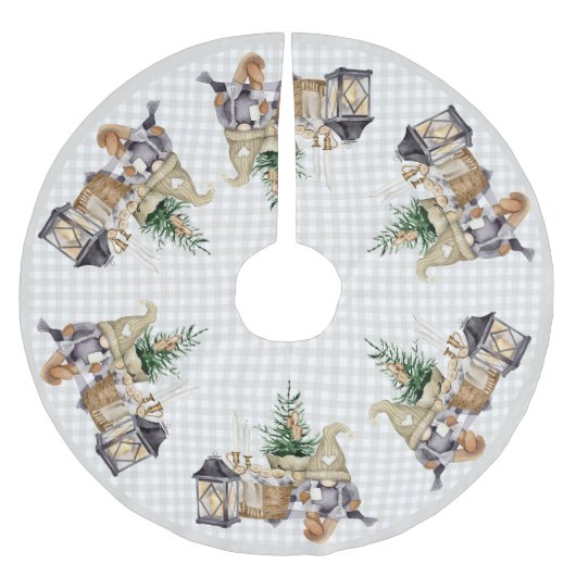 Weihnachtsbauernhof BOHO Gnomes Polyester Weihnachtsbaumdecke (Vorderseite)