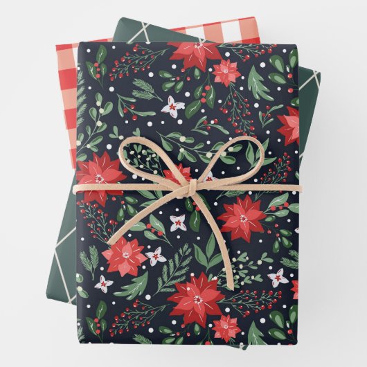 Weihnachtsbauernhof Botanische Berries Land Geschenkpapier Set (Beispiel)