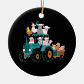 Weihnachtsbauernhof Funny Holiday Keramik Ornament (Vorne)