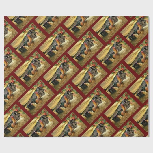 Weihnachtsbauernhof Hen Barn Coop Geschenkpapier (Flach)