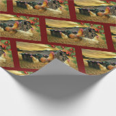 Weihnachtsbauernhof Hen Barn Coop Geschenkpapier (Ecke)