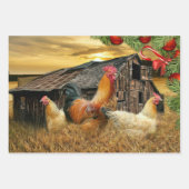 Weihnachtsbauernhof Hen Barn Coop Geschenkpapier Set (Vorderseite 3)