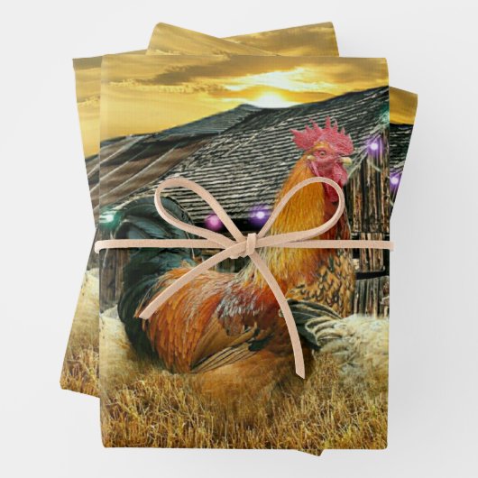 Weihnachtsbauernhof Hen Barn Coop Geschenkpapier Set (Beispiel)