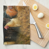 Weihnachtsbauernhof Hen Barn Coop Geschirrtuch (Viertel Falte)