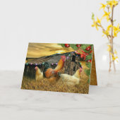 Weihnachtsbauernhof Hen Barn Coop Karte (Gelbe Blume)