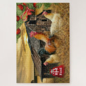 Weihnachtsbauernhof Hen Barn Coop Puzzle (Vertikal)