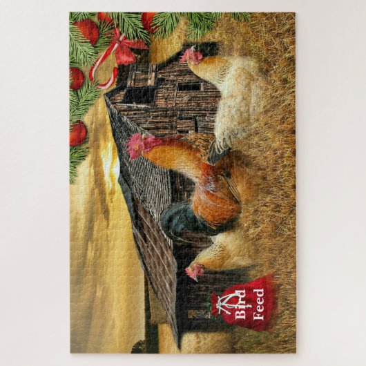 Weihnachtsbauernhof Hen Barn Coop Puzzle (Vertikal)