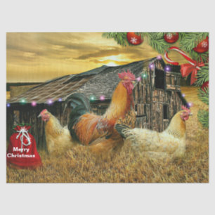 Weihnachtsbauernhof Hen Barn Coop Seidenpapier