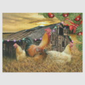 Weihnachtsbauernhof Hen Barn Coop Seidenpapier (Vorderseite)