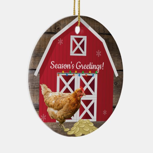 Weihnachtsbauernhof Keramik Ornament (Rechts)