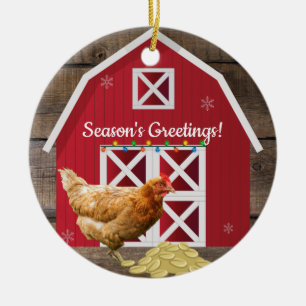 Weihnachtsbauernhof Keramik Ornament