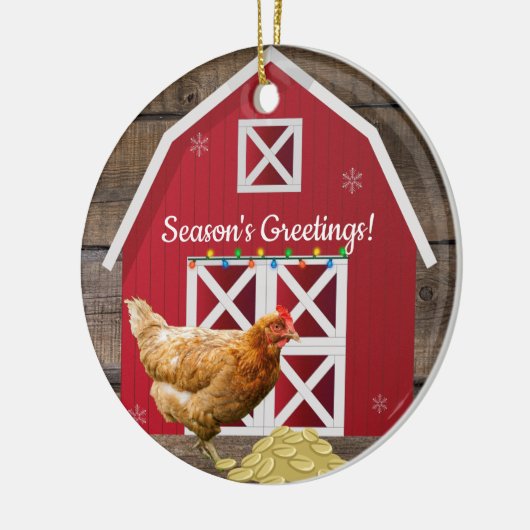 Weihnachtsbauernhof Keramik Ornament (Links)