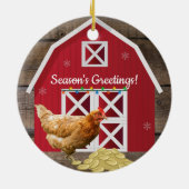 Weihnachtsbauernhof Keramik Ornament (Hinten)