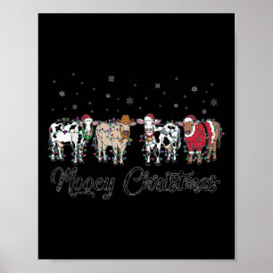 Weihnachtsbauernhof Mooey Weihnachtsleuchten Kuh Poster