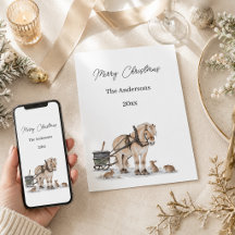 Weihnachtsbauernhof Pferd Tiere Winter
