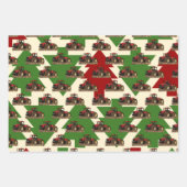 Weihnachtsbauernhof Red Traktor Ausrüstung Festiva Geschenkpapier Set (Vorderseite 2)