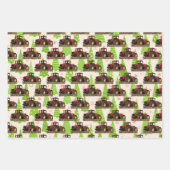 Weihnachtsbauernhof Red Traktor Ausrüstung Festiva Geschenkpapier Set (Vorderseite)